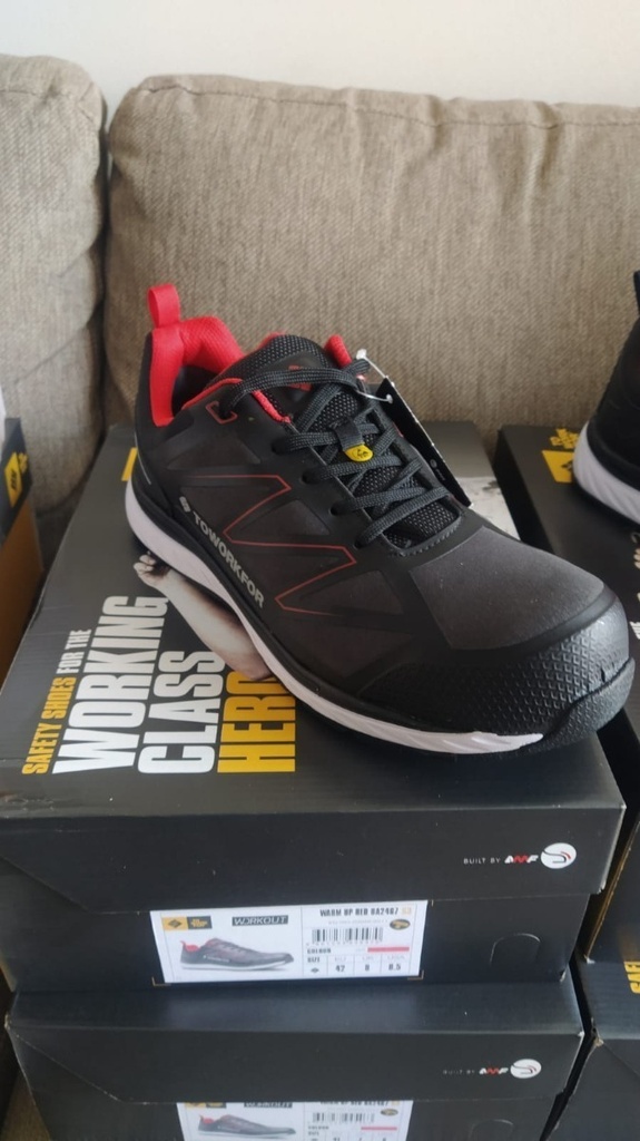 Zapatos De Seguridad To Work For Warm Up Red Negro 41