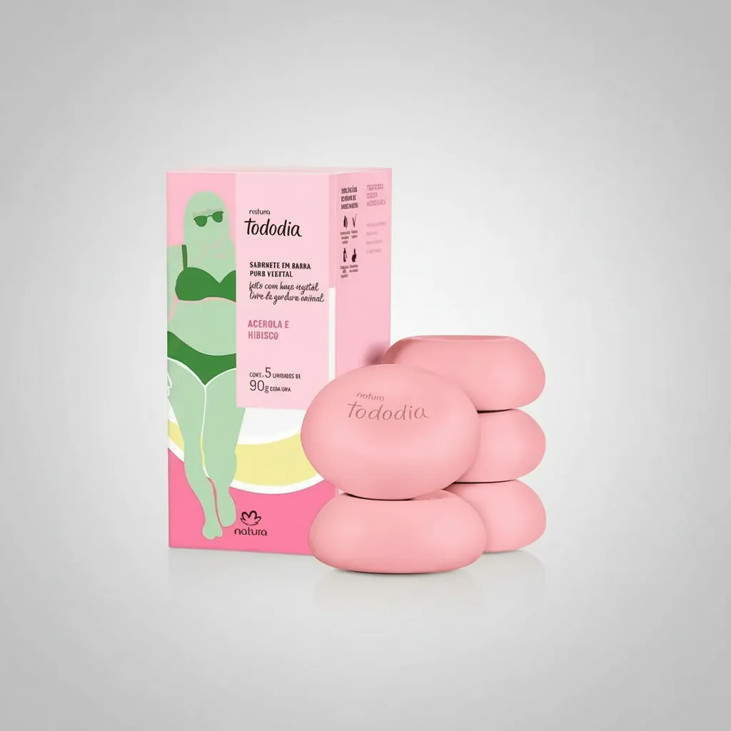 Jabones En Barra Vegetal Acerola E Hibisco Tododia 5x90g
