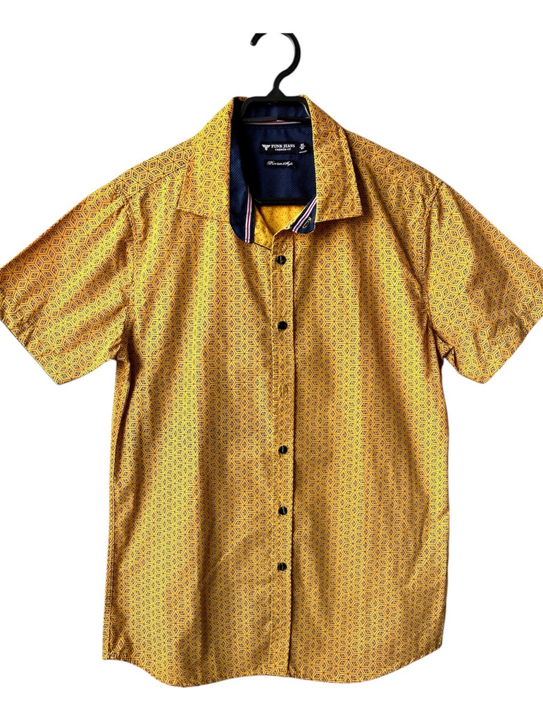 Camisa Masculina Manga Corta M Batik Amarillo