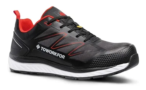 Zapatos De Seguridad To Work For Warm Up Red Negro 41